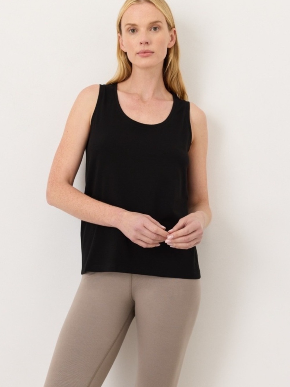 Pact Organic Cotton Scoop Neck Tank Black Size X-Large